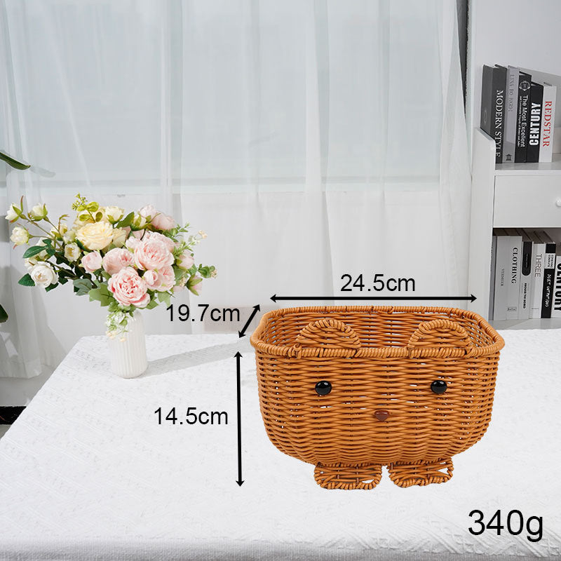 Cute Animal-Themed Woven Storage Basket Acalora