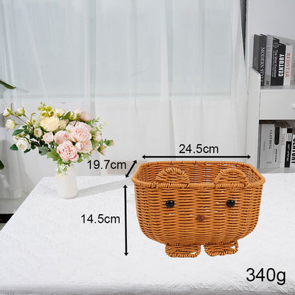 Cute Animal-Themed Woven Storage Basket Acalora