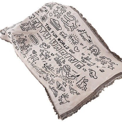 Artistic Cat-Themed Throw Blanket