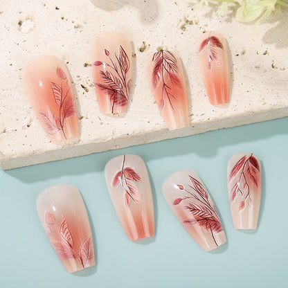 Artificial nails with elegant leaf pattern Acalora
