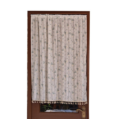 Decorative Floral Print Door Curtain