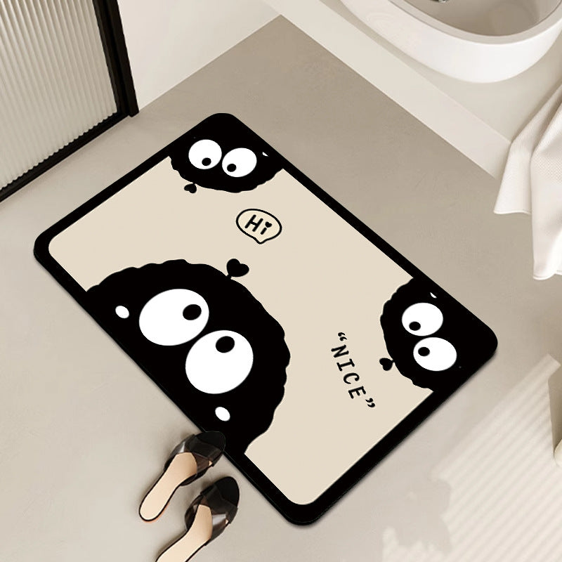 Playful Cow-Themed Bathroom Mat Acalora