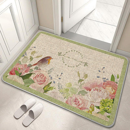 Decorative Floral Welcome Mat