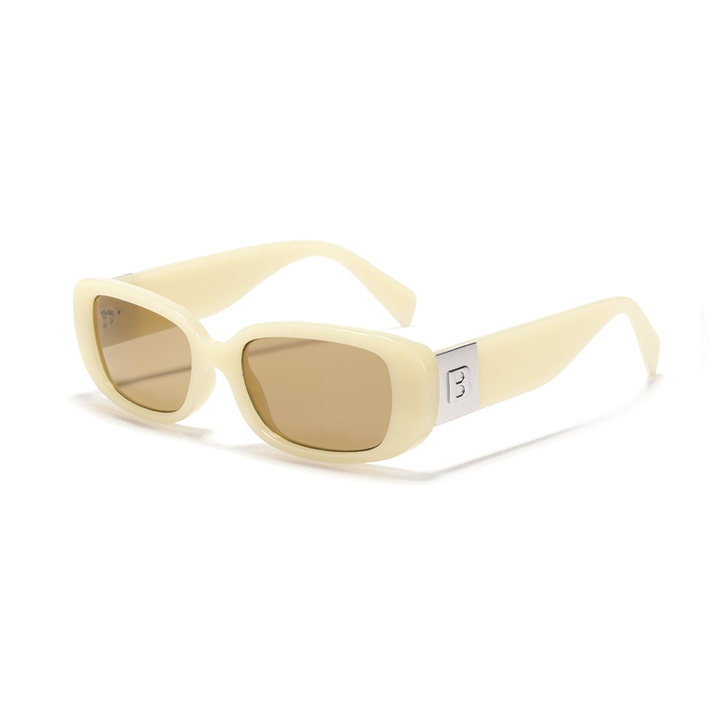 Women trendy sunglasses with fashionable clear frame and UV protection Bowlift