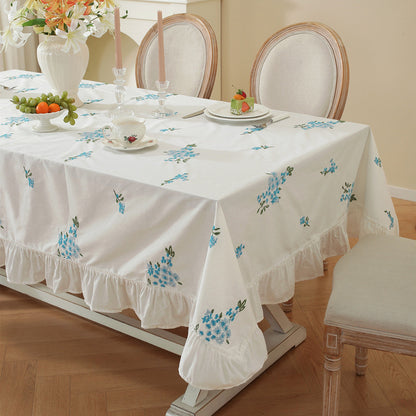 Embroidered Floral Tablecloth