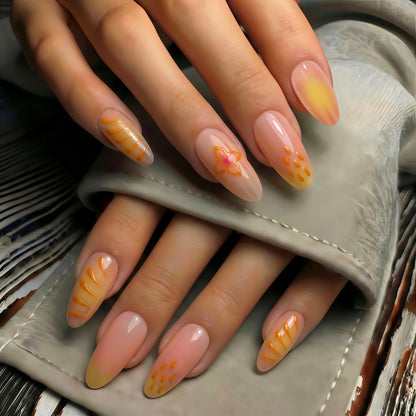Artful Nail Tips with Floral Motifs Acalora