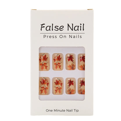 Artificial nails with autumn leaf patterns Acalora