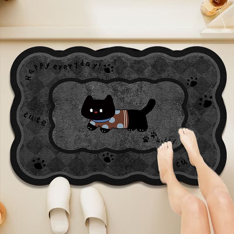 Playful Cat-Themed Bath Mat