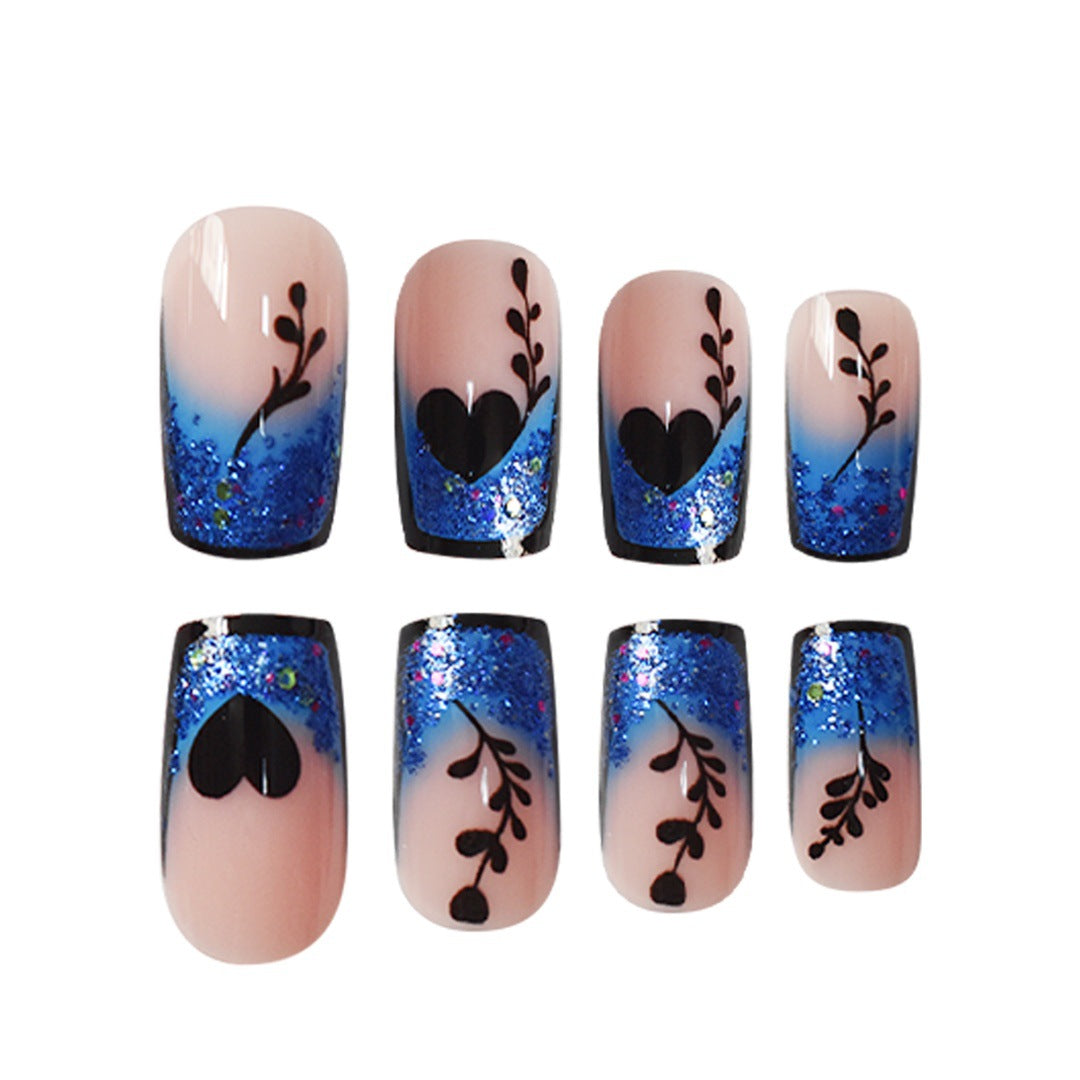Artistic Glittered Press-On Nail Extensions Acalora