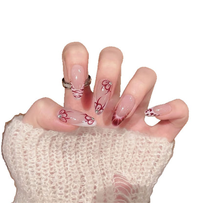 Artistic Floral Press-On Nail Design Set Acalora
