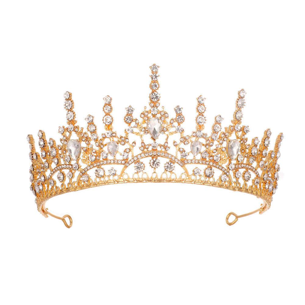 Women's Elegant Crystal Tiara with Filigree Wreath Design