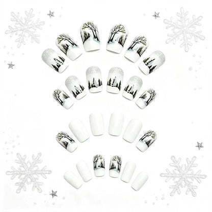 Artistic Winter Landscape Nail Art Acalora