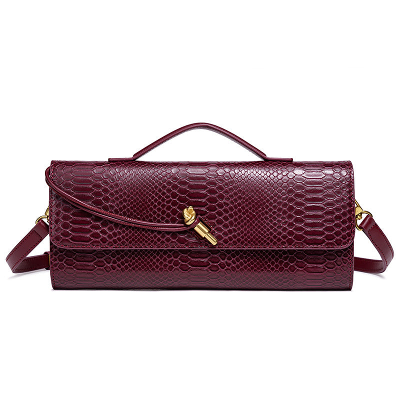 Embossed Snake Print Evening Clutch Acalora