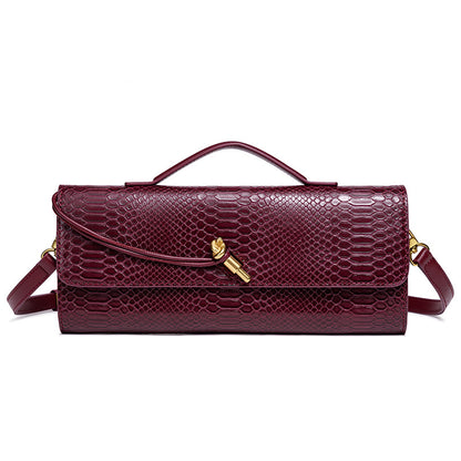 Embossed Snake Print Evening Clutch Acalora