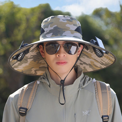 wide-brimmed outdoor sun hat with UV protection, breathable mesh, and adjustable chin strap Bowlift