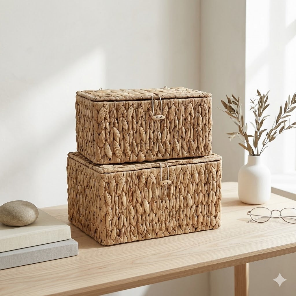 Handcrafted Storage Basket Made of Natural Materials Acalora
