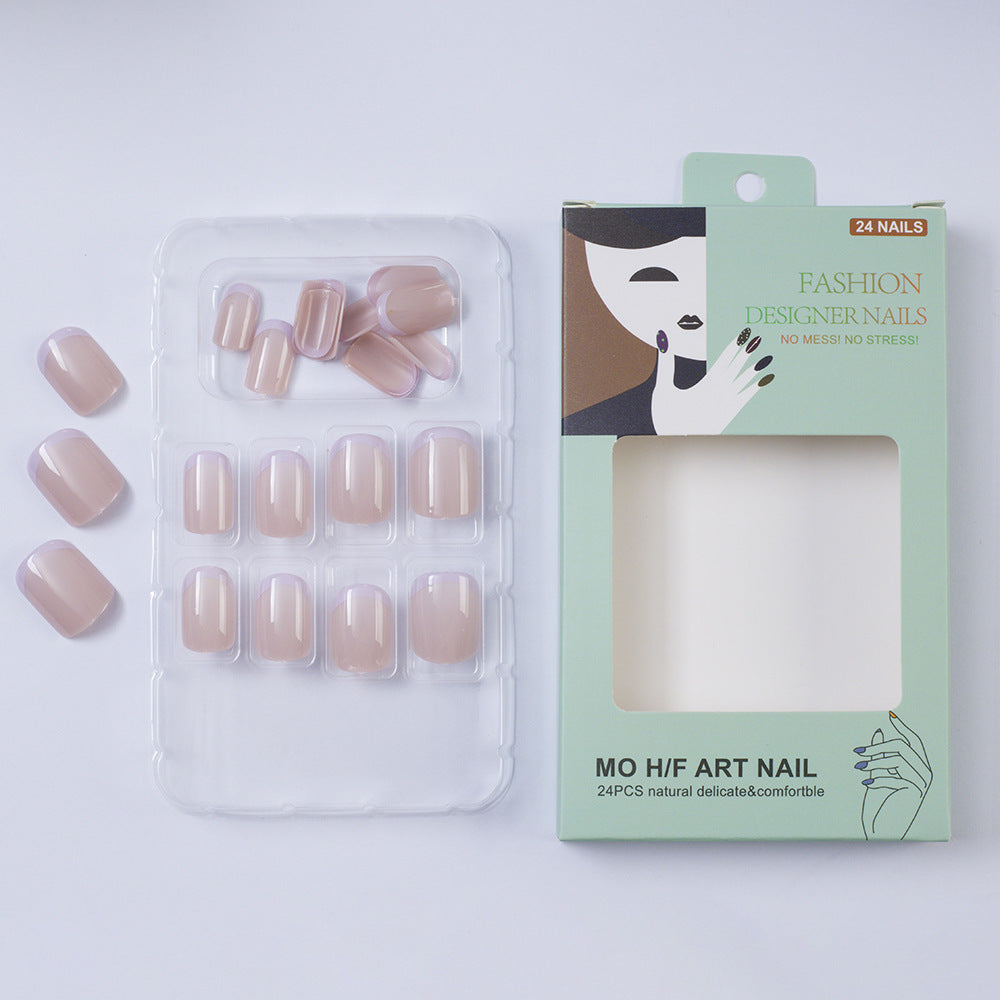 Artificial nails with high-gloss finish and elegant contours Acalora