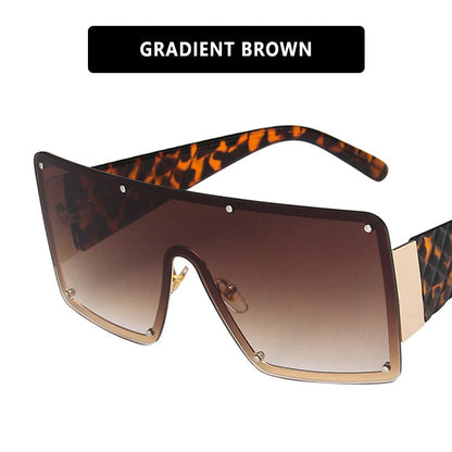 Women geometric oversized sunglasses with gradient lenses Bowlift