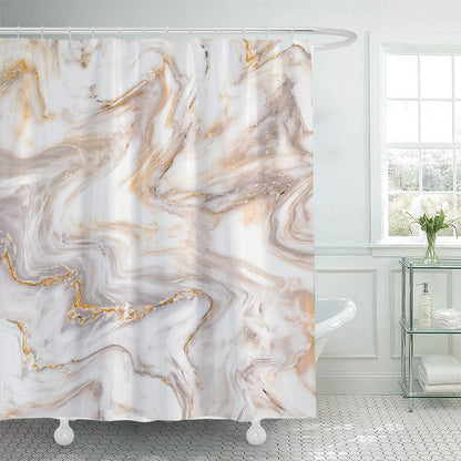 Elegant Marble-Patterned Shower Curtain