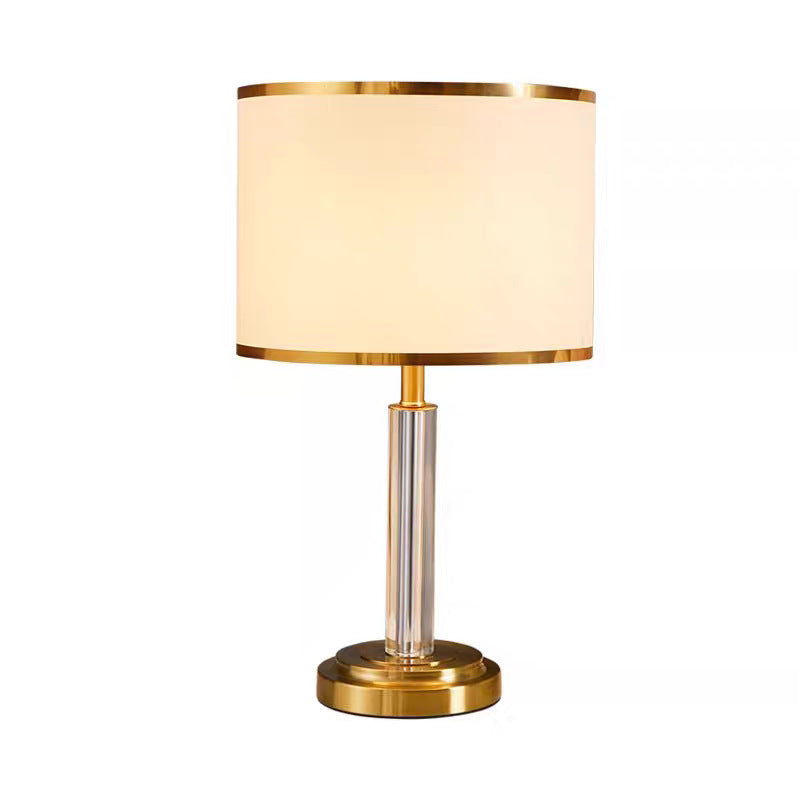 Modern Crystal-Accented Table Lamp