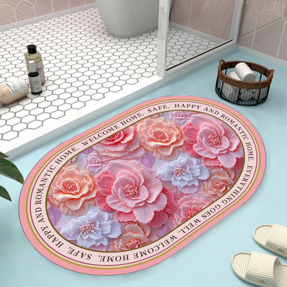 Floral Design Bath Mat