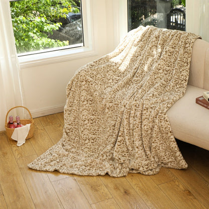 Plush Cow Print Throw Blanket