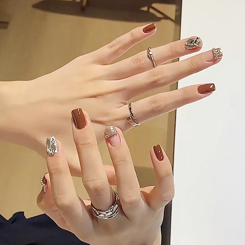 Nail set with Sparkling Crystal and Glitter Accents Acalora