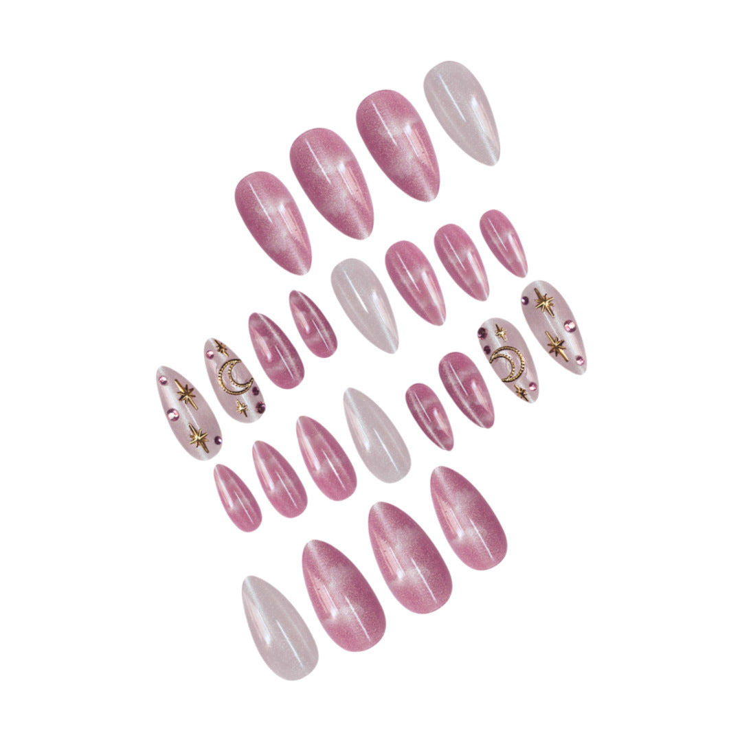 Celestial Themed Press-On Nail Art Acalora