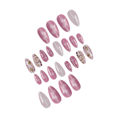 Celestial Themed Press-On Nail Art Acalora