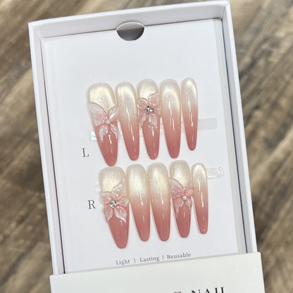 Floral Art Stiletto Press-On Nail Set Acalora