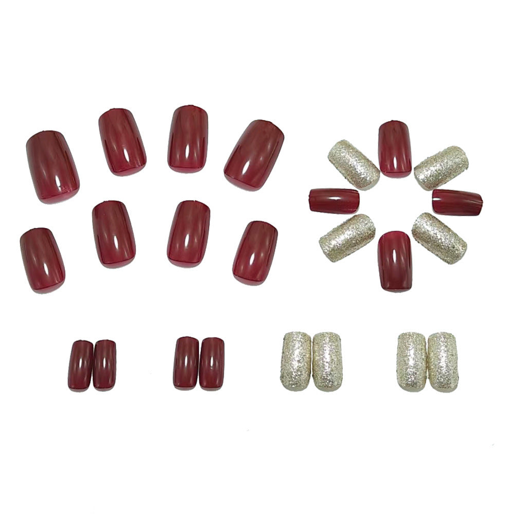 Artificial nails with high-gloss finish and glitter accents Acalora