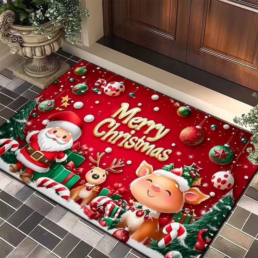 Festive Winter-Themed Entrance Mat