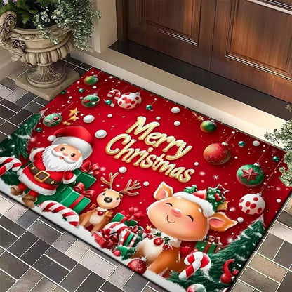 Festive Winter-Themed Entrance Mat