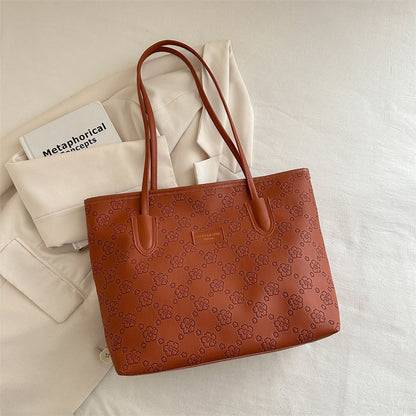 Floral Embossed Tote Bag Acalora