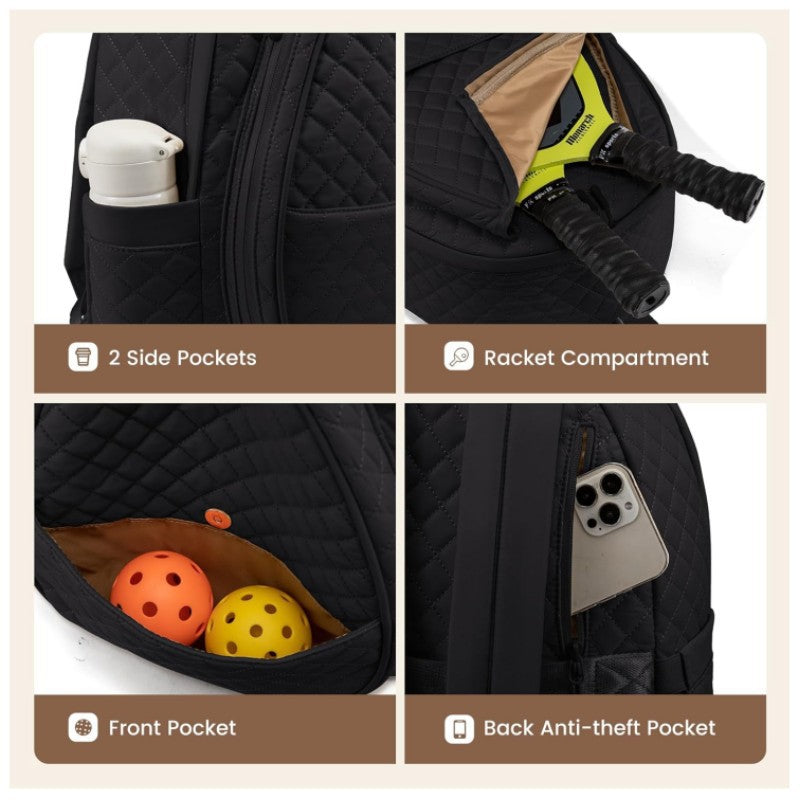 Stylish Quilted Tennis Backpack Acalora