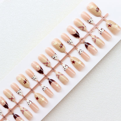 Thematic Press-On Nail Art Set with Charming Designs Acalora