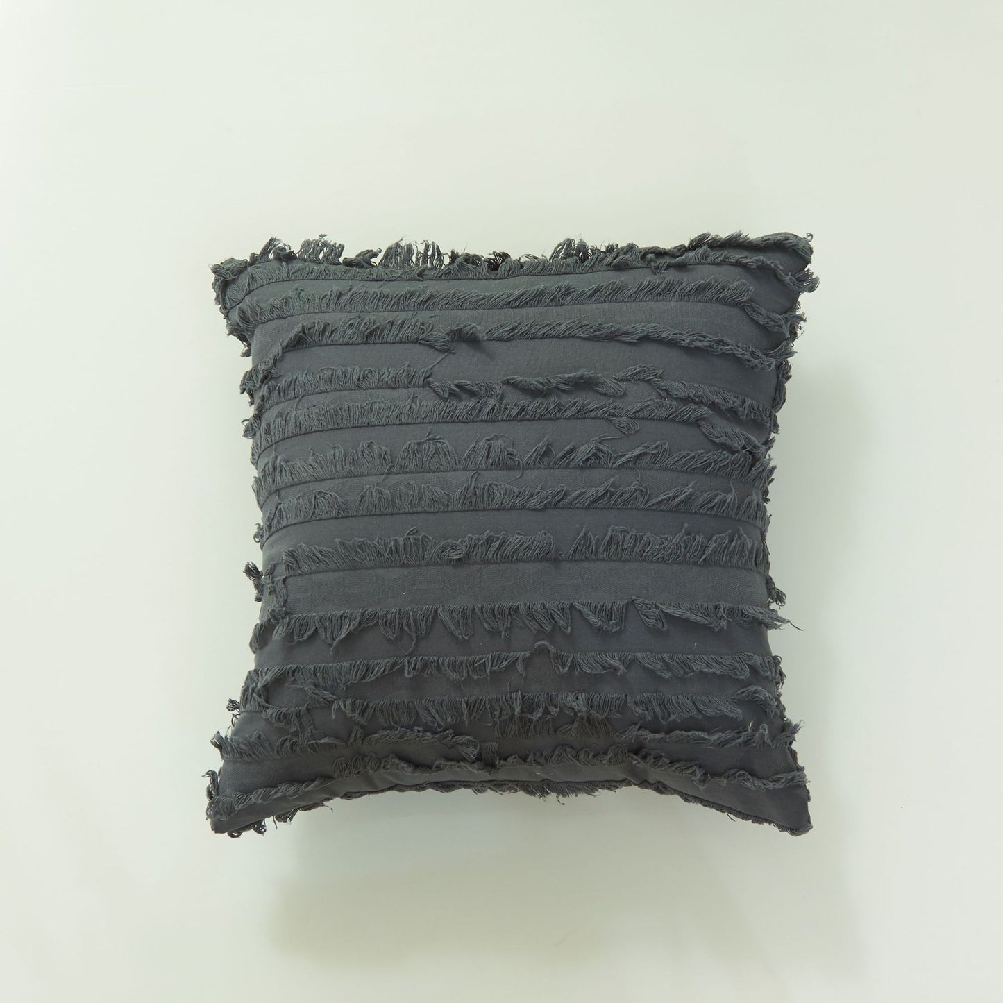 Textured Fringed Throw Pillow