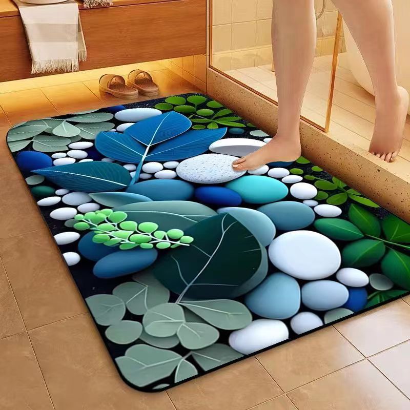 Decorative Stone Pattern Bath Mat