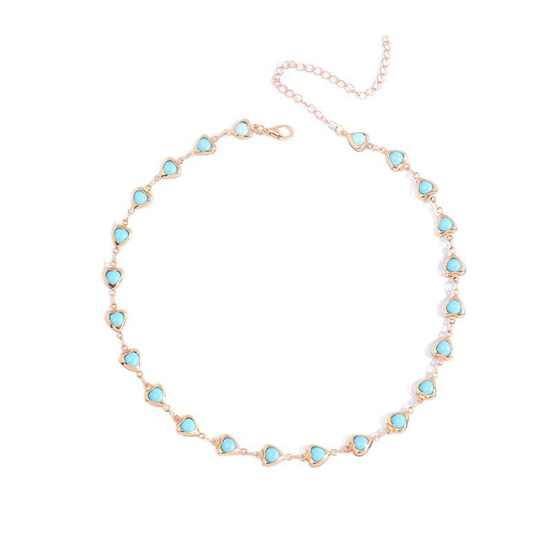 Heart-Shaped Gemstone Choker Necklace Acalora