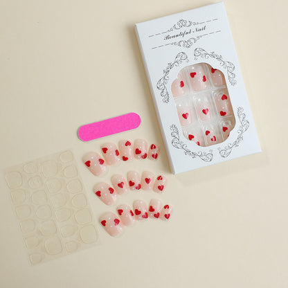 Artistic Heart Embellished Press-On Nails Acalora