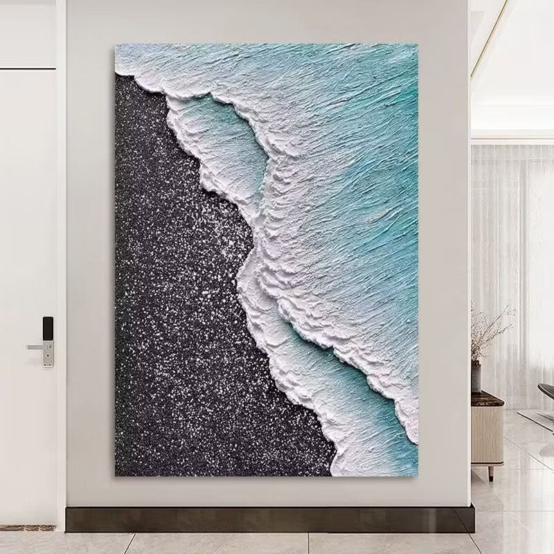 Textured Coastal Wave Art Canvas