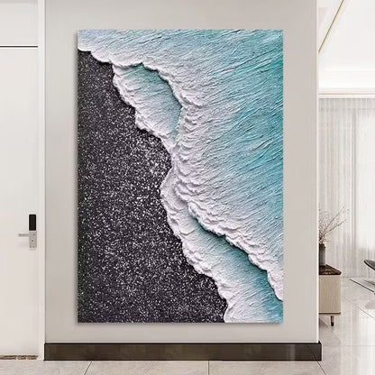 Textured Coastal Wave Art Canvas