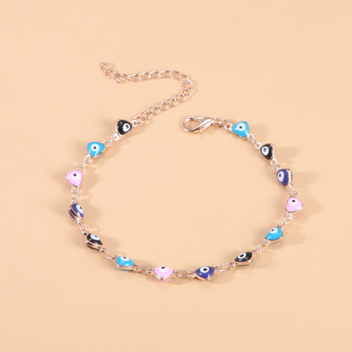 Colorful Evil Eye Charm Anklet Acalora