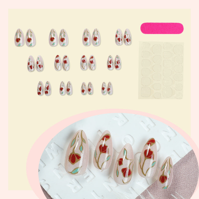 Floral Design Press-On Nails Acalora