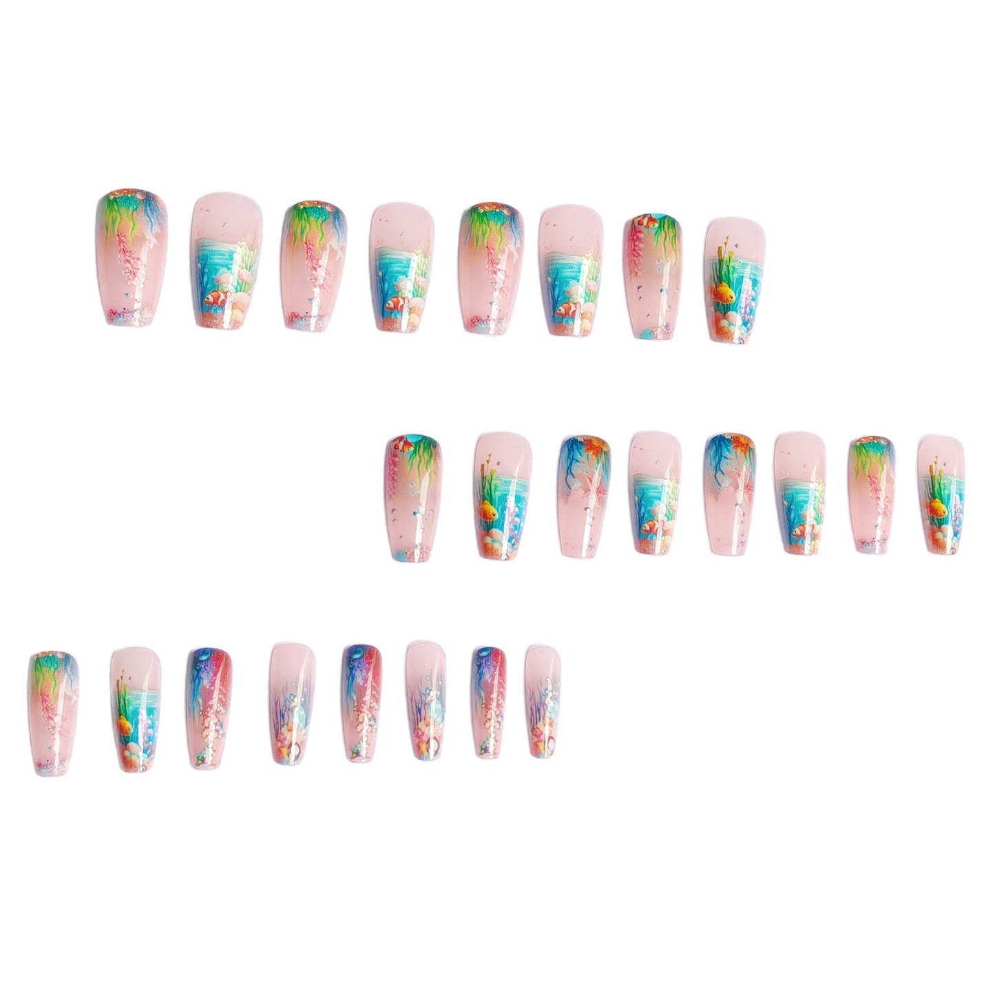Underwater-Themed Nail Art Acalora