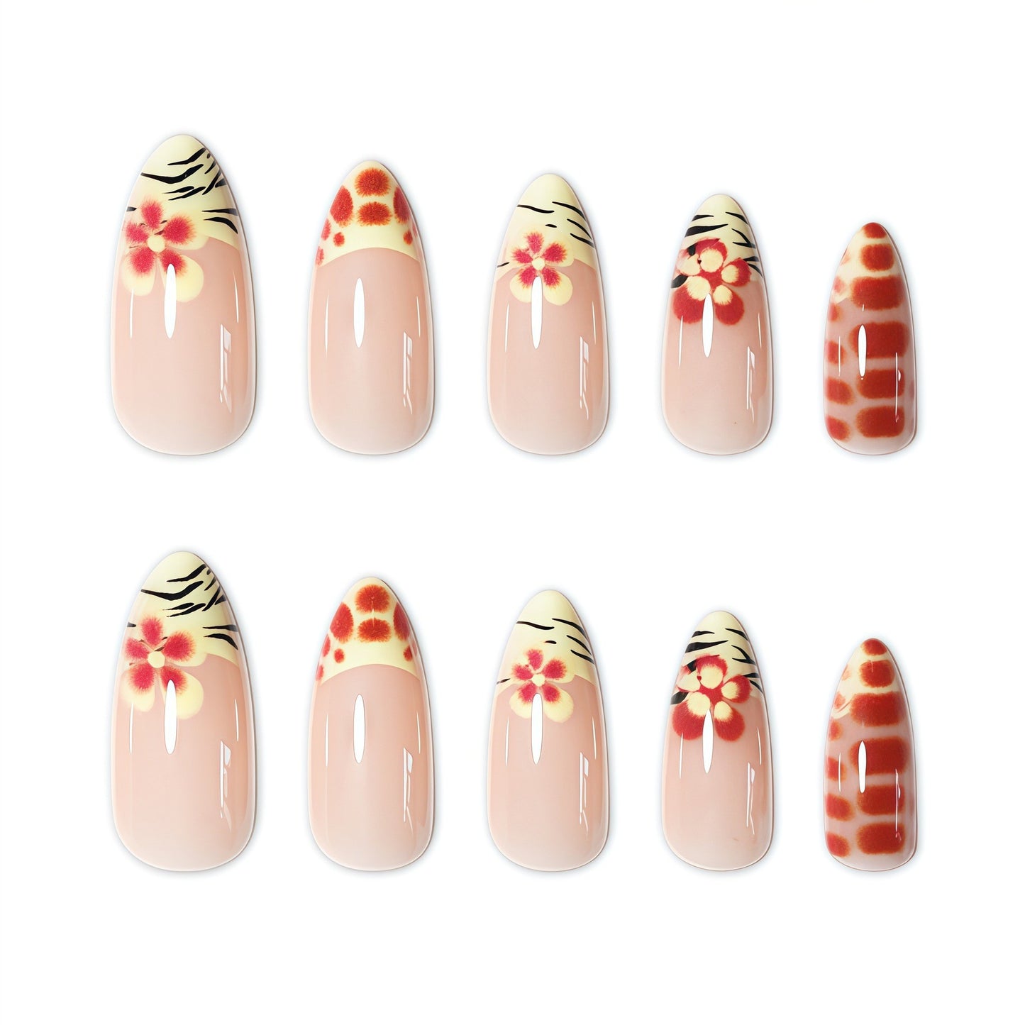 Floral Nail Art Press-On Set Acalora