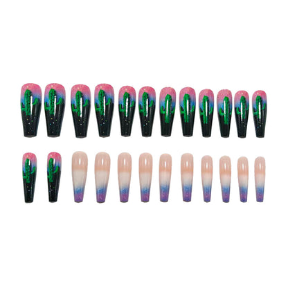 Artificial nails with 3D cactus design Acalora