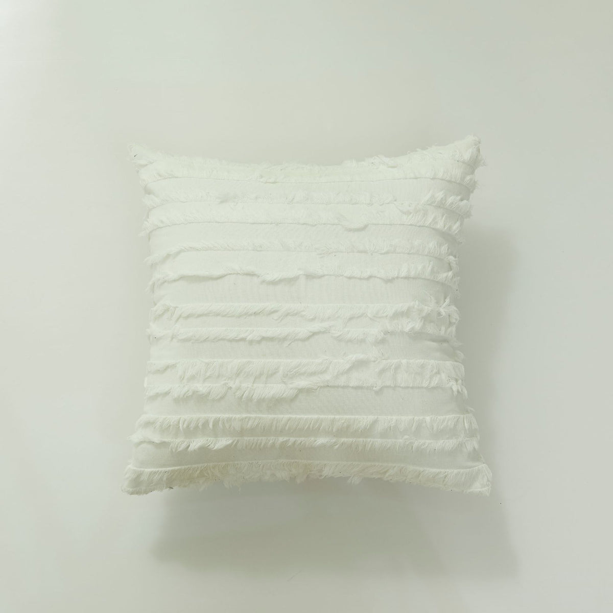 Textured Fringed Throw Pillow