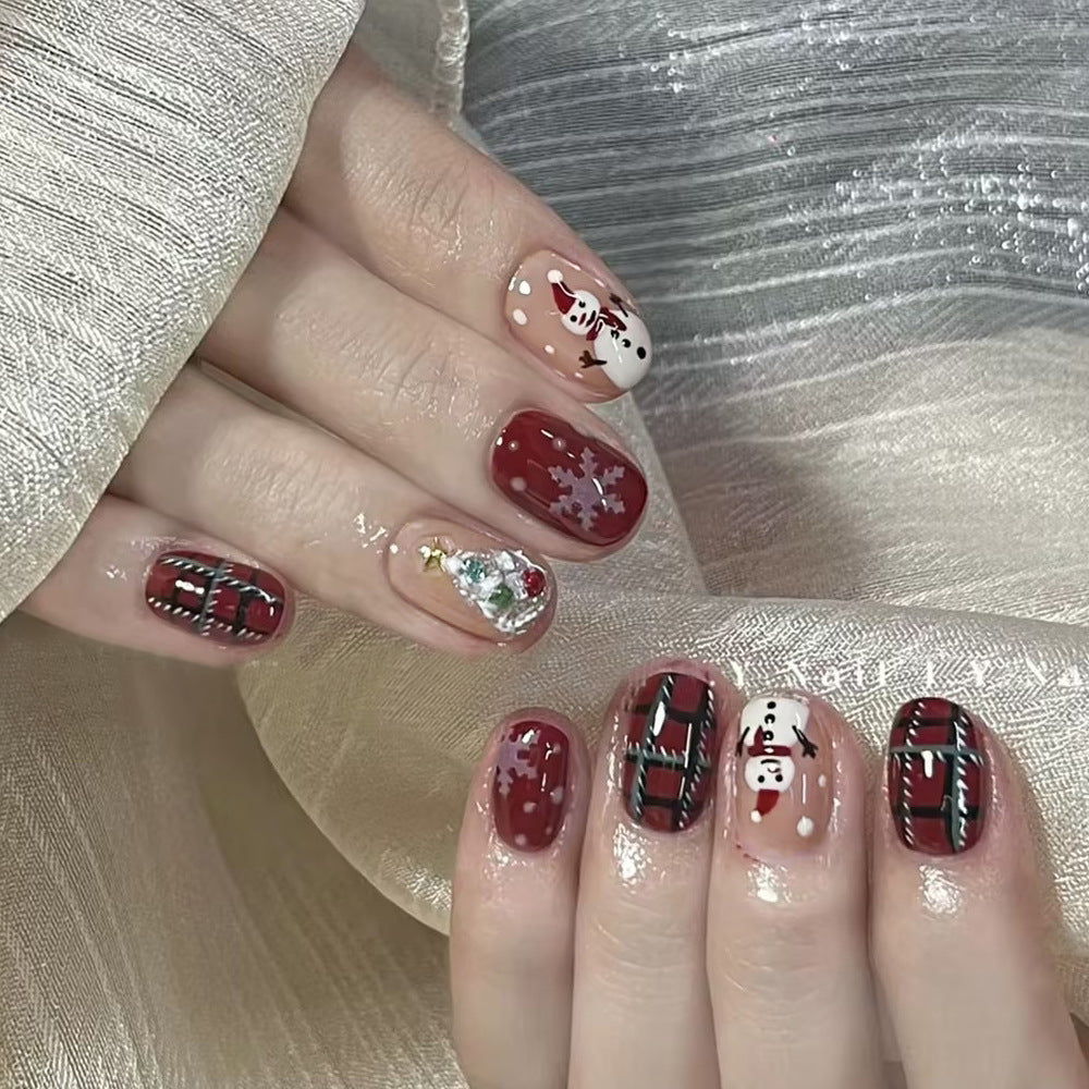 Festive Holiday-Themed Acrylic Nail Art Acalora