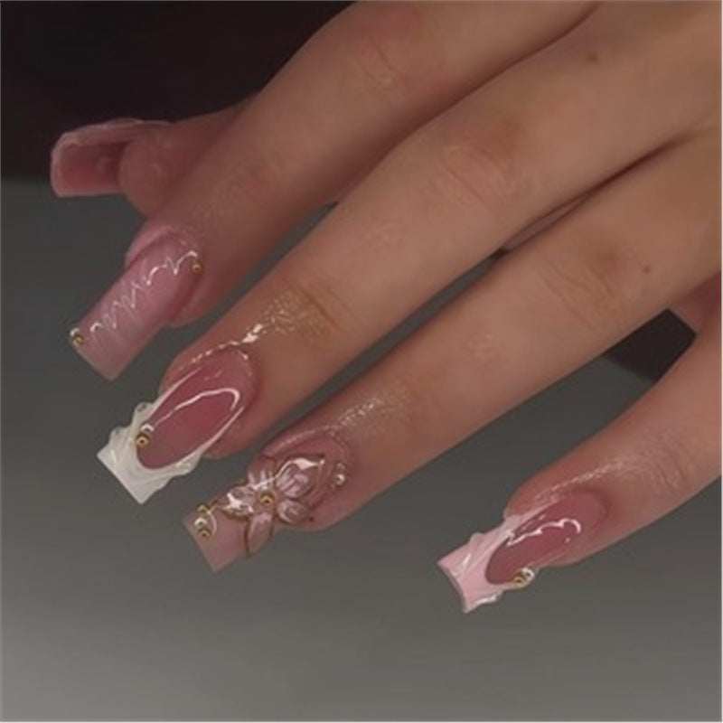 Artistic Press-On Nail Set with Premium Embellishments Acalora